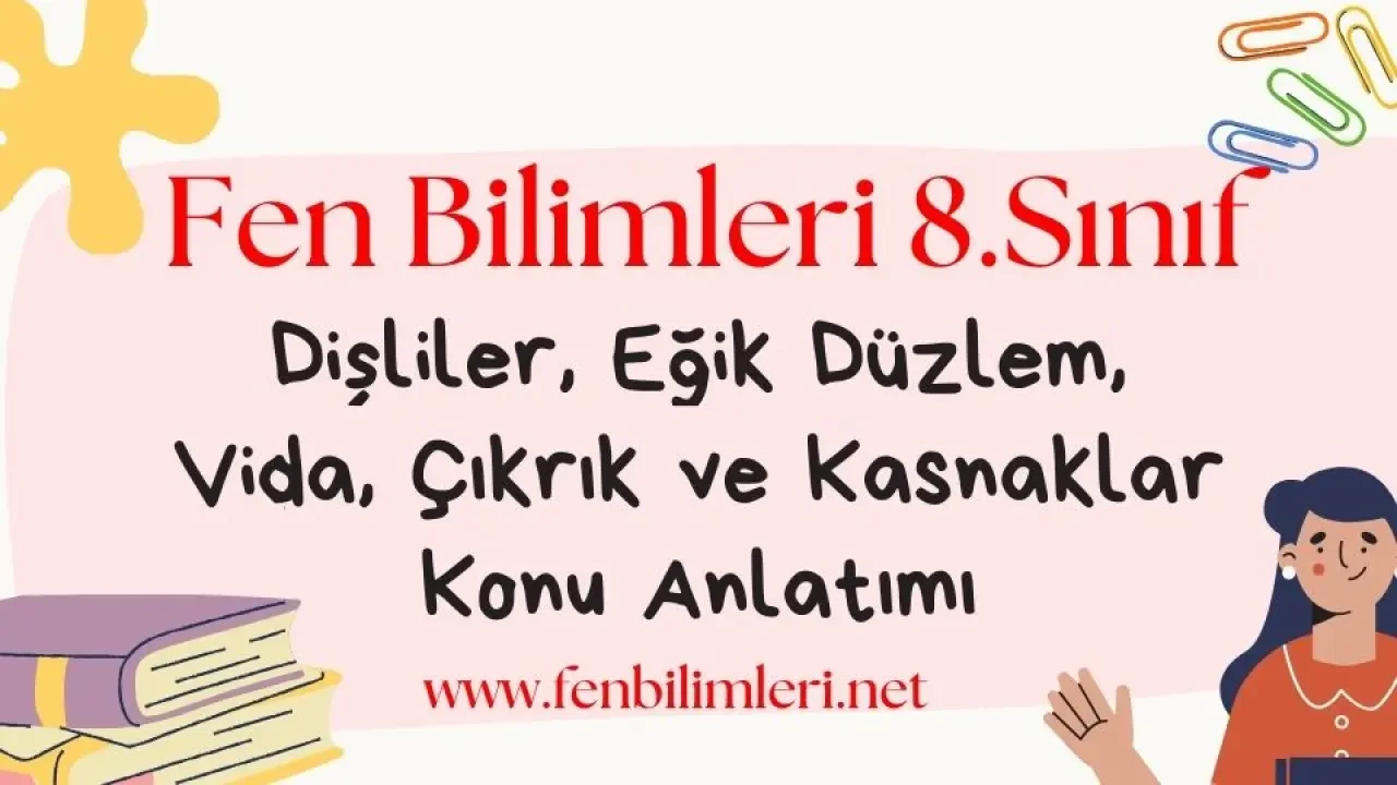 Dişliler, Eğik Düzlem, Vida, Çıkrık ve Kasnaklar Konu Anlatımı