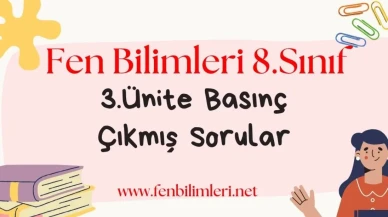 8.Sınıf Basınç Çıkmış Sorular Pdf