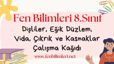 Dişli, Eğik, Düzlem, Vida, Çıkrık, Kasnak Çalışma Kağıdı