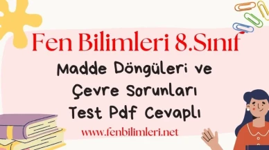 Madde Döngüleri ve Çevre Sorunları Test